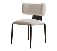 Preferspace Chaises de Salle à Manger rembourrées de Style Milieu du siècle avec Assise rembourrée en Similicuir et Pieds en métal Robustes for Cuisine et Salle à Manger(White 1ps)