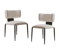 Preferspace Chaises de Salle à Manger rembourrées de Style Milieu du siècle avec Assise rembourrée en Similicuir et Pieds en métal Robustes for Cuisine et Salle à Manger(White 2ps)