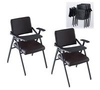 Preferspace Chaises d'école avec Bloc-Notes, Bras de Bureau Rabattable, parfaites for Les salles de Classe, Les salles de conférence, Les Bureaux et Les Zones d'attente(Coffee 2ps)