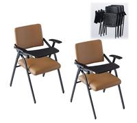 Preferspace Chaises d'école avec Bloc-Notes, Bras de Bureau Rabattable, parfaites for Les salles de Classe, Les salles de conférence, Les Bureaux et Les Zones d'attente(Khaki 2ps)