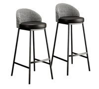 Preferspace Ensemble de 2 chaises de Bar Hautes avec Dossier, Coussin en Similicuir et Pieds en métal Robustes, idéales pour îlot de Cuisine et Bar de Salle à Manger.