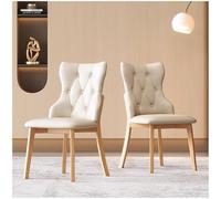 Preferspace Ensemble de 2 chaises de Cuisine rembourrées en Similicuir avec Pieds en Bois, for Restaurant, café et Usage Domestique.(Beige Walnut Legs 2ps)