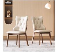 Preferspace Ensemble de 2 chaises de Cuisine rembourrées en Similicuir avec Pieds en Bois, for Restaurant, café et Usage Domestique.(Beige Log Legs 2ps)