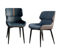 Preferspace Ensemble de 2 chaises de Salle à Manger en Similicuir avec Assise rembourrée Confortable et Base en métal Chaises de Cuisine pour Salon Chaises d'appoint