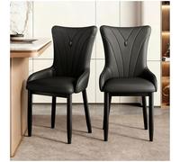 Preferspace Ensemble de 2 chaises de Salle à Manger en Similicuir avec Assise rembourrée Confortable et Pieds en métal Chaises de Cuisine pour Salon Chaises d'appoint