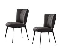 Preferspace Ensemble de 2 chaises de Salle à Manger, revêtues de Cuir PU, avec piètement en métal Robuste et Design Ergonomique.(Black)