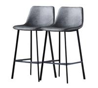 Preferspace Ensemble de 2 tabourets de Bar avec Dossier, Assise rembourrée en Similicuir et Pieds en métal Robustes, Parfaits pour Un comptoir de Cuisine ou Un îlot Central.