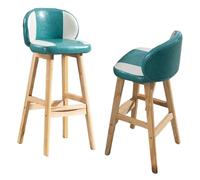 Preferspace Ensemble de 2 tabourets de Bar rembourrés en Cuir PU, Hauteur de comptoir, avec Support arrière, Pieds en Bois Massif, for comptoir de Cuisine(Gray,63cm/24.8in)