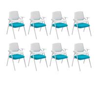 Preferspace Ensemble de 8 chaises de réception avec Tableau d'écriture et Conception Pliable for Une Utilisation à Haute fréquence et Un Gain de Place dans Plusieurs paramètres(Dark Blue)