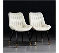 Preferspace Lot de 2 chaises de Cuisine et Salle à Manger rembourrées en Similicuir avec Dossier Ergonomique et Pieds en métal Robustes pour Salon et Salle à Manger avec Coussin en Mousse