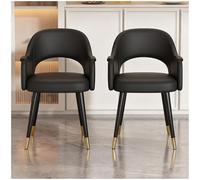 Preferspace Lot de 2 chaises de Cuisine rembourrées avec Assise en Similicuir et Pieds en métal Robustes pour Salle à Manger et Salon. Support Confortable.