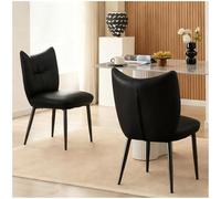 Preferspace Lot de 2 chaises de Cuisine rembourrées en Similicuir avec Assise rembourrée et Dossier Ergonomique pour Salon et Salle à Manger