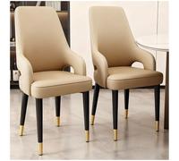 Preferspace Lot de 2 chaises de Salle à Manger en Similicuir avec Assise rembourrée et Pieds en métal Robustes pour Le Salon et Le Bureau
