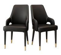 Preferspace Lot de 2 chaises de Salle à Manger rembourrées en Similicuir avec Assise rembourrée et Dossier Ergonomique pour Salle à Manger, Cuisine, Salon, Bureau avec Support