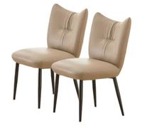Preferspace Lot de 2 chaises de Salle à Manger rembourrées en Similicuir avec Assise rembourrée et Pieds en métal pour Cuisine et Salon