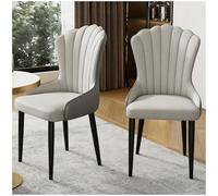 Preferspace Lot de 2 chaises de Salle à Manger rembourrées Modernes avec Coussin en Similicuir et Pieds en métal Robustes pour Une Utilisation à Domicile. Sièges Confortables.