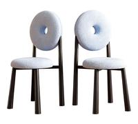 Preferspace Lot de 2 chaises de Salle à Manger rembourrées pour Salle à Manger et Salon avec Mousse Haute densité et Dossier Ergonomique en Laine d'agneau et métal