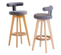 Preferspace Lot de 2 tabourets de Bar avec Tissu en Laine d'agneau et Mousse Haute densité, chaises à Hauteur de comptoir for comptoir de Cuisine avec Dossier Ergonomique(Pink,73cm/28.7in)