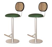 Preferspace Lot de 2 tabourets de comptoir à Hauteur de Bar avec Dossier et Base en métal for comptoir de Cuisine, Rembourrage en Simili Cuir, Coussinets antidérapants(Green,75cm/29.5in)