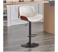 Preferspace Lot de 2 tabourets de comptoir pivotants réglables en Hauteur avec Dossier Ergonomique et Repose-Pieds en Simili Cuir for Cuisine et Salle à Manger(White)