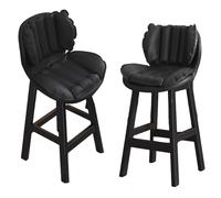 Preferspace Lot de 2 tabourets for comptoir de Cuisine, tabourets de Bar à Hauteur de comptoir avec Dossier Ergonomique, Base en métal, Cuir PU, for Usage Commercial(Orange,65cm/25.6in)