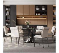 Preferspace Lot de 6 chaises de Cuisine et de Salle à Manger rembourrées en Similicuir avec Dossier Ergonomique et Pieds en métal Robustes pour Salon et Bureau à Domicile