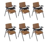 Preferspace Lot de 6 chaises de Salle d'attente avec Design Pliable et Cadre en métal Robuste for Bureau, Centre de Formation, Salle de réunion(Khaki)