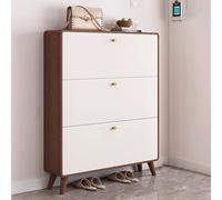 Preferspace Meuble à Chaussures étroit, Meuble de Rangement Autonome pour entrée avec 3 tiroirs rabattables, Compartiments réglables, Gain de Place pour Le Salon