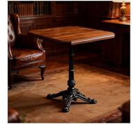 Preferspace Table de Bar Industrielle rétro carrée, Plateau en Bois Massif Marron, Hauteur 75 cm, Plateau en Fonte Noire, Table Haute d'extérieur for fêtes(60cm/23.6in)