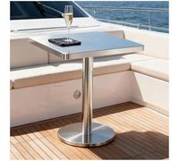 Preferspace Table de Bistro en Acier Inoxydable, Plateau de 75 cm de Haut, Table de Bar carrée for Cocktails en extérieur(60cm/23.6in)