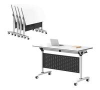 Preferspace Table de conférence Pliable, Lot de 4, Surface Pliable avec roulettes, Surface Mobile, pour séminaire à Plateau Rabattable pour des configurations Flexibles