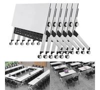 Preferspace Table de conférence Rabattable de Formation Mobile 6 Paquets de Roues Pliantes Surface de réunion de séminaire Cadre en Acier Robuste pour salles de Classe de Bureau salles de Formation