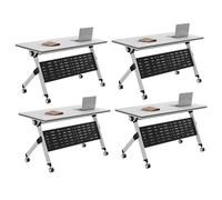 Preferspace Table de Formation Mobile Flip Top Surface de Salle de conférence Pliante Roues roulantes Table de réunion de séminaire à Cadre en Acier Robuste pour salles de Classe Bureaux