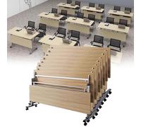 Preferspace Table Pliante Mobile pour réunions de Bureau avec Plateau Rabattable et roulettes pour Une Utilisation en Salle de conférence Lors de séminaires de Formation et d'événements dynamiques