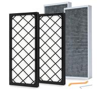 Préfiltre externe pour admission d'air compatible avec Tesla Model Y 2020-2025 | Lot de 4 filtres HEPA et charbon actif | Filtre supplémentaire pour compléter le filtre d'habitacle