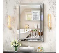 Pregaspor Miroir Mural rectangulaire sans Cadre, pour Salle de Bain, 61 x 91,4 cm, biseauté Poli pour lavabo