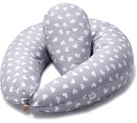 Pregnancy Pillow For Sleeping And Nursing + Small Pillow Reducer Body Pillow Pregnant Woman Removable Cotton Cover (Grey White Heart)