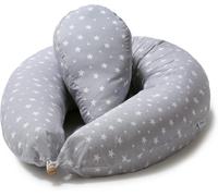 Pregnancy Pillow For Sleeping And Nursing + Small Pillow Reducer Body Pillow Pregnant Woman Removable Cotton Cover (Grey White Stars)