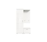 Prego ensemble d'armoires de rangement 3 parties brillant blanc, blanc.