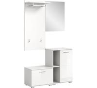 Prego ensemble d'armoires de rangement 4 parties brillant blanc, blanc.