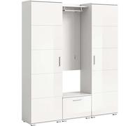 Prego ensemble d'armoires de rangement 4 parties brillant blanc, blanc.