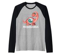 Pregosaurus, Pregnant Dinosaur, Baby Pregnancy Announcement Manche Raglan