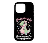Pregosaurus Rawr Means I'm Hungry for Two Coque pour iPhone 16 Pro