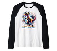 Prehistoric Raptor Retro Pop Art Cosmic Dinosaur Energy Manche Raglan