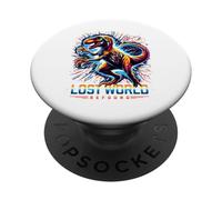 Prehistoric Raptor Retro Pop Art Cosmic Dinosaur Energy PopSockets PopGrip Adhésif
