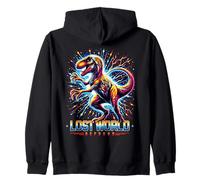 Prehistoric Raptor Retro Pop Art Cosmic Dinosaur Energy Sweat à Capuche