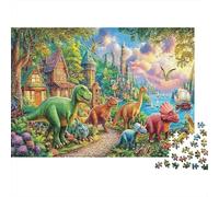 Prehistoric World Puzzle à Assembler 1000 Pièces Recycled Dinosaur Art Puzzles pour Enfants Jeu Parent-Enfant Props Developing Enfants‘s Intelligence Educational 38x26cm/1000pcs