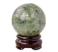 Prehnite Crystal Ball Decorative Sphere, Geode Gemstone,Quartz Ornaments for & Feng Shui Office Decor,45~50mm Gemstone Stone