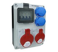 Preis-Zone Distributeur de courant HL-S 32A 16A 2 x 230 V - Répartiteur mural Doktorvolt 5361, gris électrique/noir, 240,5 x 180 x 110 mm (boîtier)