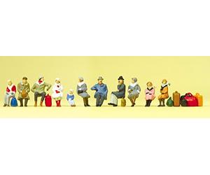 Preiser 1/87 Ème - PR10317 - Modélisme Ferroviaire - Voyageurs Assis - 11 Figurines